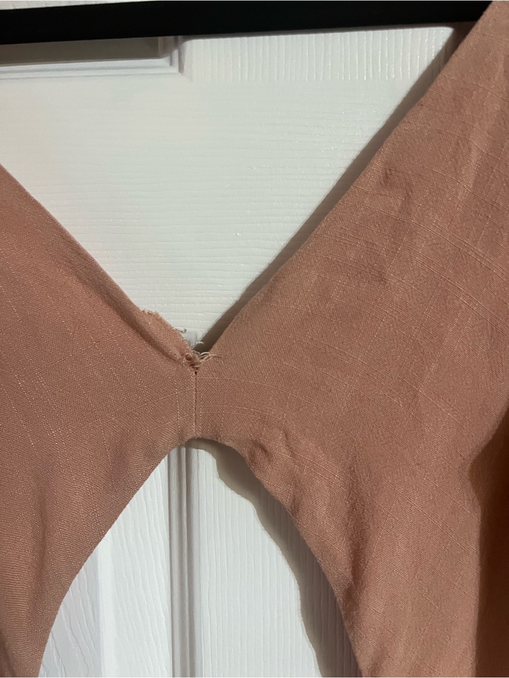 Lulu’s Perfectly Pleasant Blush Cutout Long Sleeve Midi Wrap Dress - Picture 7 of 7